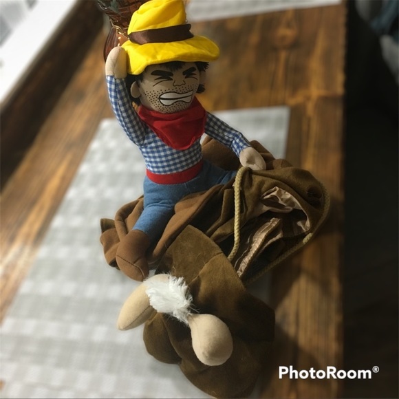 Bull Rider 2pcs Cowboy Dog Costume Size Medium - Picture 3 of 11